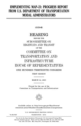 Iimplementing MAP-21 Progress Report from U.S. Department of Transportation Modal Administrators