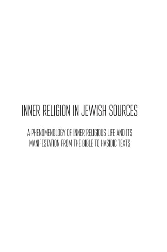 Inner Religion in Jewish Sources