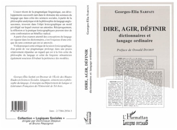 Dire, agir, définir Dictionnaires et langue ordinaire