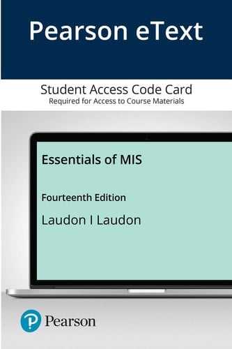 Pearson eText for Essentials of MIS -- Access Card