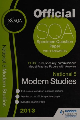 National 5 Modern Studies 2013 Specimen Question Paper & 2013 Model Papers