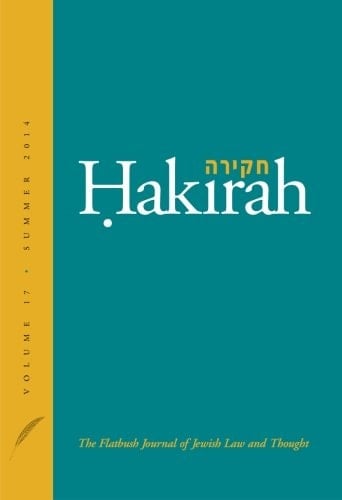 Hakirah: The Flatbush Journal of Jewish Law and Thought