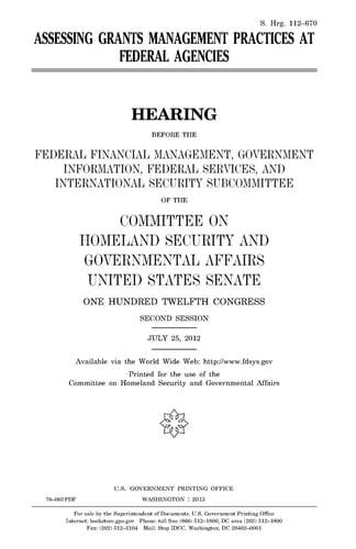 Assessing Grants Management Practices at Federal Agencies