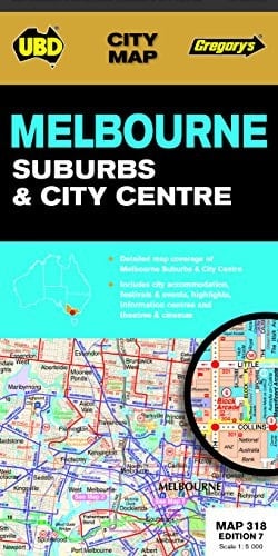 Melbourne Suburbs City Centre Map 318 7e