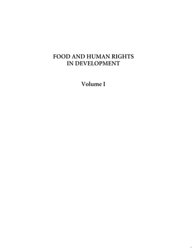 Food and Human Rights in Development