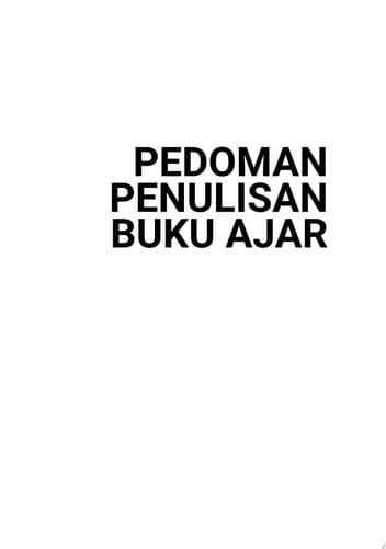 Pedoman Penulisan Buku Ajar