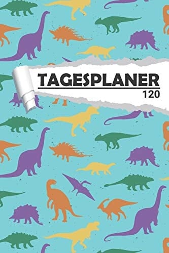 Tagesplaner T-Rex Dino Eleganter Terminplaner I DIN A5 I 120 Seiten I Tageskalender I Organizer für Schüle, Uni und Büro