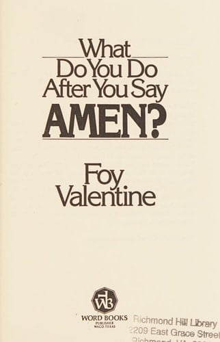 What Do You Do After You Say Amen?