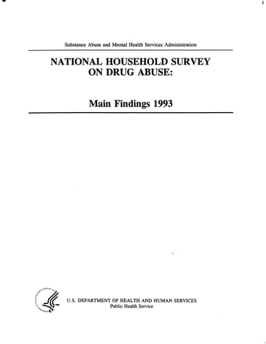 National Household Survey on Drug Abuse Main Findings, (1993)