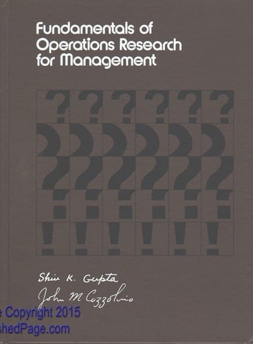 Fundamentals of Operations Research for Management: An Introduction to Quantitative Methods