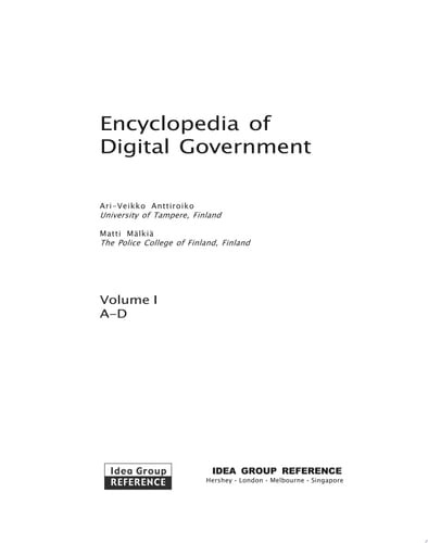 Encyclopedia of Digital Government
