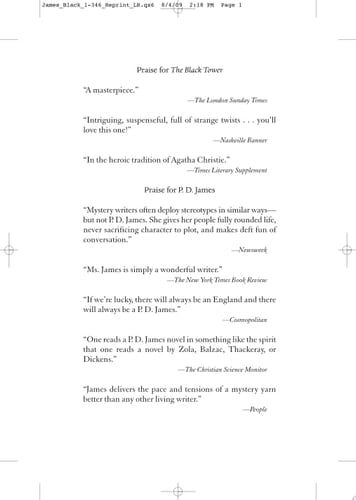 The Black Tower An Adam Dalgliesh Mystery