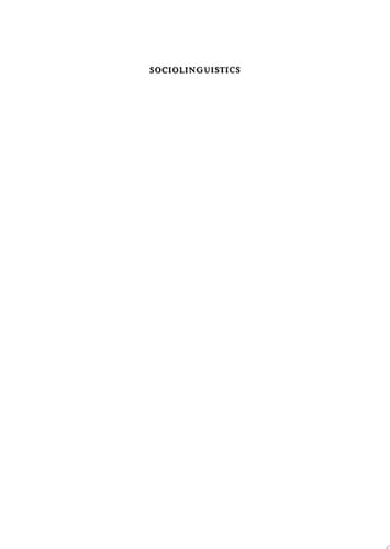 Sociolinguistics Proceedings of the UCLA Sociolinguistics Conference, 1964