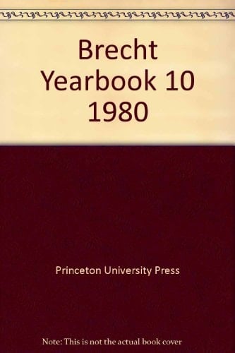 Brecht Yearbook 10, 1980