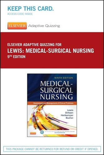 Elsevier Adaptive Quizzing for Lewis Medical-Surgical Nursing (36-Month) (Retail Access Card)