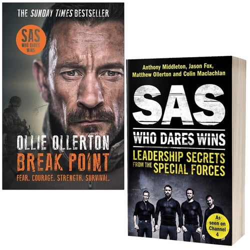 Break Point By Ollie Ollerton & SAS Who Dares Wins Leadership Secrets from the Special Forces By Anthony Middleton 2 Books Collection Set