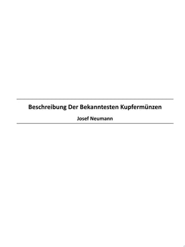 Beschreibung Der Bekanntesten Kupferm?nzen