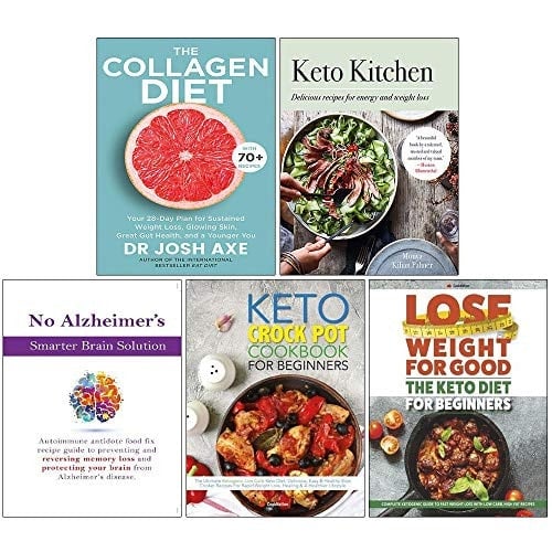 The Collagen Diet, Keto Kitchen, No Alzheimer's Smarter Brain Keto Solution, The Keto Crock Pot Cookbook for Beginners, The Keto Diet for Beginners 5 Books Collection Set