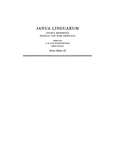 The Formal Analysis of Natural Languages Proceedings of the First International Conference, Paris, April 27–29, 1970