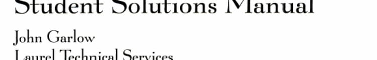 Student Solutions Manual