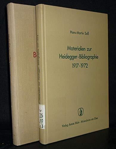 Materialen zur Heidegger-Bibliographie, 1917-72