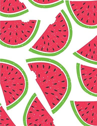 Watermelon Notebook Blank Cute Glitter Red Fruit Sketchbook Blank Paper Book Unlined Unruled Sheet Drawing Sketching Doodle Doodling Painting Journal Sticker Book for Kids Women Lady Teen Girl Writing Activity Diary Notepad Student School Composition Notebook (Letter, Large,8. 5x11)