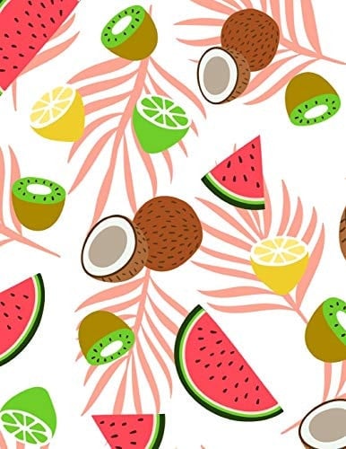 Watermelon Notebook Blank Cute Fruit Sketchbook Blank Paper Book Unlined Unruled Sheet Drawing Sketching Doodle Doodling Painting Journal Sticker Book for Kids Teen Girl Women for Writing Activity Diary Notepad Student School Kiwi Lemon Composition Notebook (Letter, Large, 8. 5x11)