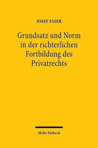 Grundsatz und Norm in der richterlichen Fortbildung des Privatrechts rechtsvergleichende Beiträge zur Rechtsquellen- und Interpretationslehre