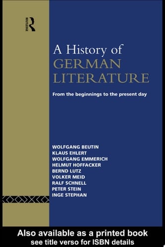A History of German Literature From the Beginnings to the Present Day