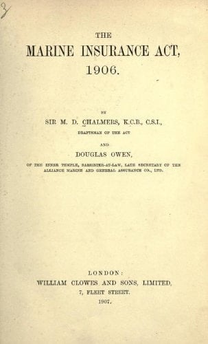 The Marine Insurance Act 1906