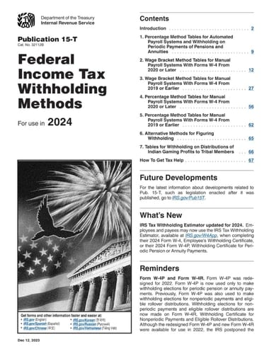 Publication 15-T (2024), Federal Income Tax Withholding Methods