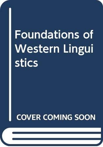 Foundations of Western Linguistics