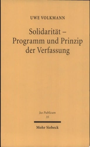 Solidarität - Programm und Prinzip der Verfassung