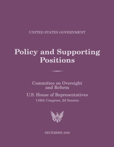 United States Government Policy and Supporting Positions Plum Book 2020
