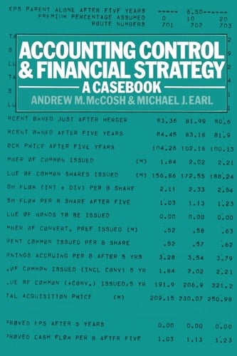 Accounting Control and Financial Strategy A Casebook