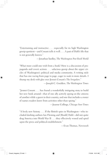 The Irregulars Roald Dahl and the British Spy Ring in Wartime Washington