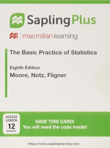 SaplingPlus for The Basic Practice of Statistics (Twelve-Month Access)