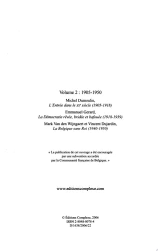 Nouvelle histoire de Belgique 1905-1950