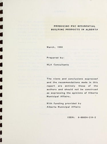 Producing PVC Residential Building Products in Alberta