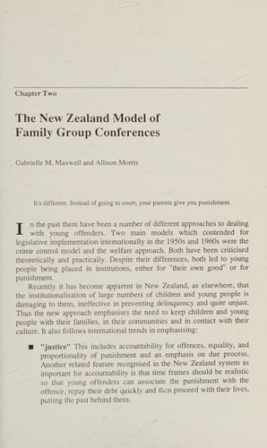 Family Conferencing and Juvenile Justice The Way Forward Or Misplaced Optimism?
