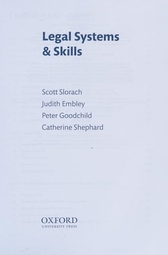 Legal Systems and Skills