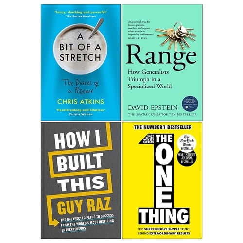 How I Built This [Hardcover], A Bit of a Stretch, Range, The One Thing 4 Books Collection Set