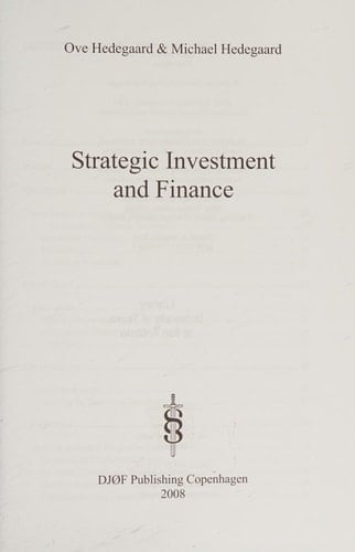 Strategic Investment and Finance