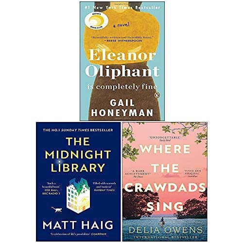 Eleanor Oliphant Is Completely Fine, The Midnight Library, Where the Crawdads Sing 3 Books Collection Set