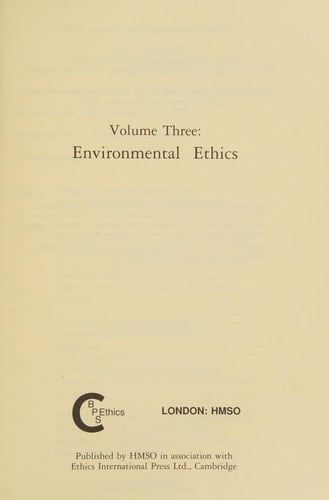 Environmental Ethics