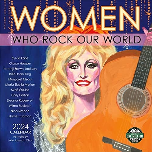 Women Who Rock Our World 2024 Wall Calendar | 12" x 24" Open | Amber Lotus Publishing