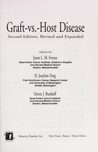 Graft-vs.-Host Disease, Second Edition,
