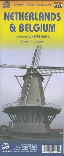 Netherlands, Belgium & Luxembourg Travel Reference Map 1:350,000