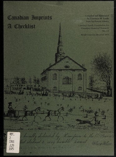 Canadian Imprints A Checklist