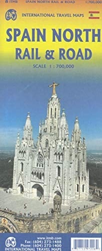 Spain North Rail & Road Travel Reference map 1:700K